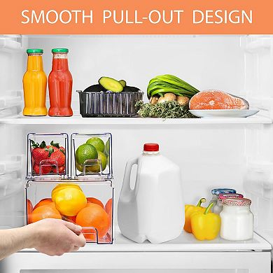 Sorbus 3 Piece (2 Small and 1 Large) Clear Stackable Pull-Out Drawers - Organization and Storage
