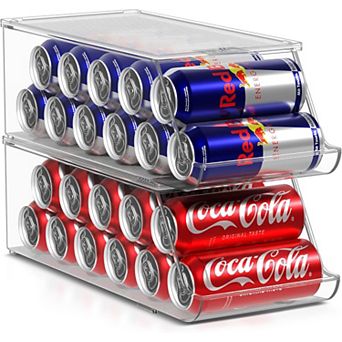 Sorbus Set of 2 Narrow Can Organizer for Fridge, Pantry, Kitchen Organization and Storage