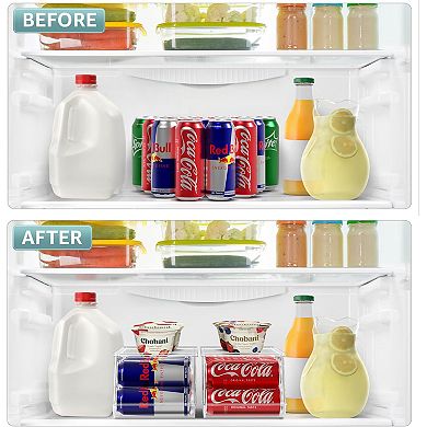 Sorbus Set of 2 Narrow Can Organizer for Fridge, Pantry, Kitchen Organization and Storage