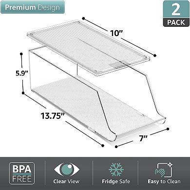 Sorbus Set of 2 Narrow Can Organizer for Fridge, Pantry, Kitchen Organization and Storage