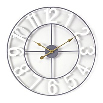 Sorbus 16-inch Large Numeral Decorative Wall Clock (White)
