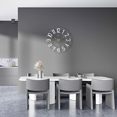 Sorbus 16-inch Large Numeral Decorative Wall Clock (White)