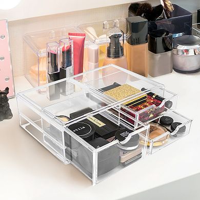Sorbus 3 Clear Large Stackable Acrylic Drawers