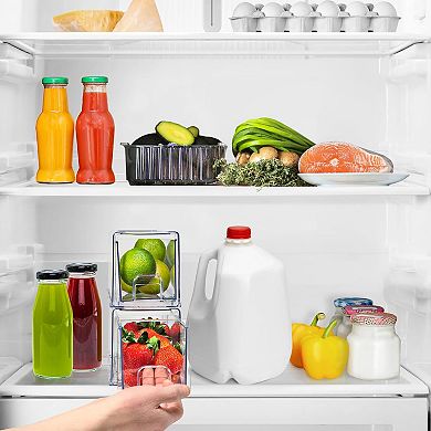 Sorbus 2 Pack Small Clear Stackable Pull-Out Drawers - Organization and Storage