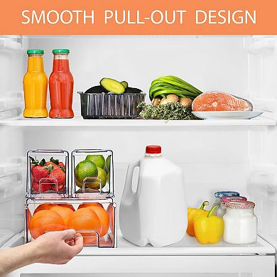 Sorbus 3 Piece (2 Small & 1 Medium) Clear Stackable Pull-Out Drawers - Organization and Storage