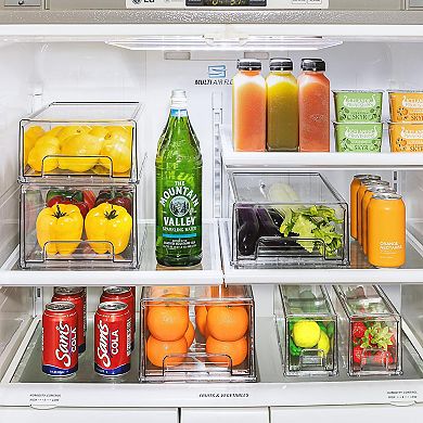 Sorbus 3 Piece (2 Small & 1 Medium) Clear Stackable Pull-Out Drawers - Organization and Storage