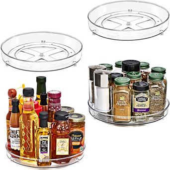 Sorbus Flat Clear Lazy Susan Organizer - 4 pack