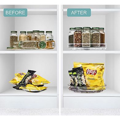 Sorbus Flat Clear Lazy Susan Organizer - 4 pack