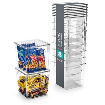 Sorbus 8 Pack Clear Small Plastic Storage Bins - for Kitchen Organization