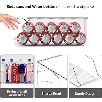 Sorbus Soda Can Organizer with Lids, 3 Variety Sizes