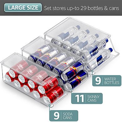 Sorbus Soda Can Organizer with Lids, 3 Variety Sizes