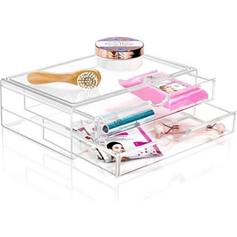 Sorbus 2 Clear Large Stackable Acrylic Drawers
