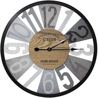 Sorbus 24" Decorative Round Analog Wall Clock Featuring Woodley Park Station Text