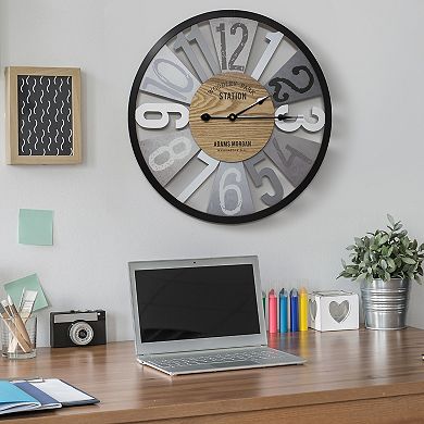 Sorbus 24" Decorative Round Analog Wall Clock Featuring Woodley Park Station Text