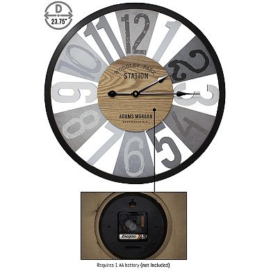 Sorbus 24" Decorative Round Analog Wall Clock Featuring Woodley Park Station Text