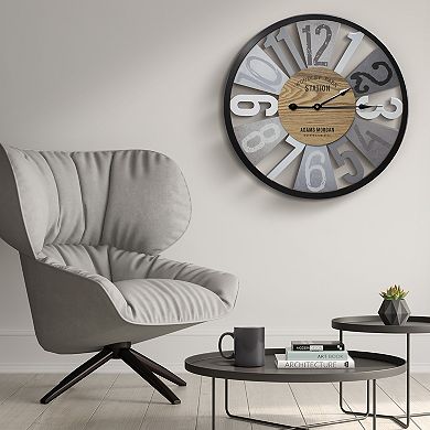 Sorbus 24" Decorative Round Analog Wall Clock Featuring Woodley Park Station Text