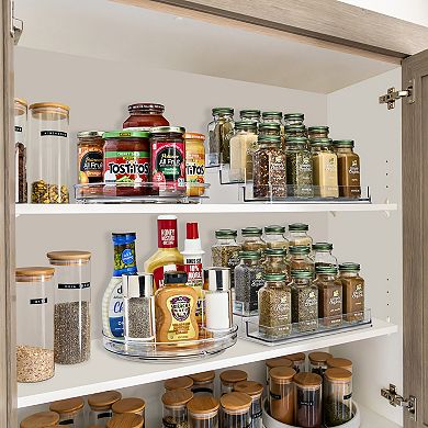 Sorbus 2 Pack 3-Tier Clear Spice Organizer and 9-Inch Lazy Susan