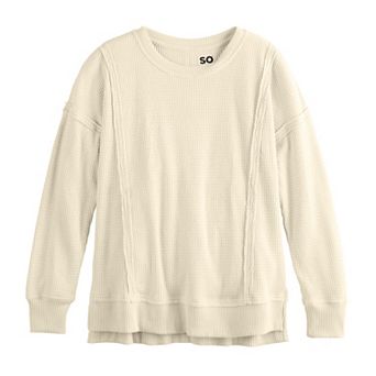 Girls 6-20 SO® Oversized Waffle Sweatshirt in Regular & Plus Size