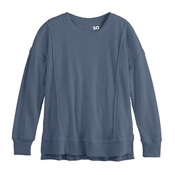 Girls 6-20 SO® Oversized Waffle Sweatshirt in Regular & Plus Size