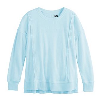 Girls 6-20 SO® Oversized Waffle Sweatshirt in Regular & Plus Size