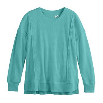 Girls 6-20 SO® Oversized Waffle Sweatshirt in Regular & Plus Size