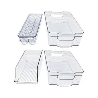 Sorbus 4 pc Clear Organizers - Include 2 drawers 1 can dispenser drawer 1 egg drawer