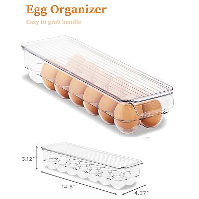 Sorbus 4 Piece Clear Organizers - Include 2 drawers 1 can dispenser drawer 1 egg drawer