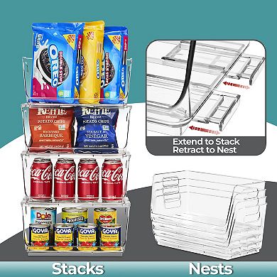 Sorbus 2 Pack Small Open Front Clear Stackable Bins - Great for Kitchen Organization