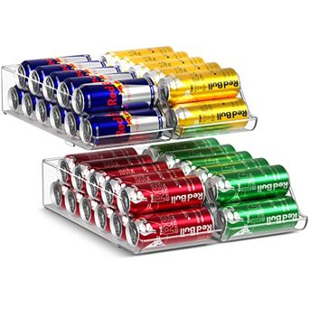 Sorbus 4 Pack Slim Can Organizer for Fridge, Pantry, Kitchen Organization and Storage