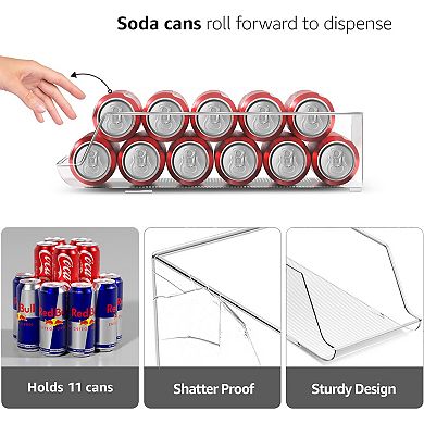 Sorbus 4 Pack Slim Can Organizer for Fridge, Pantry, Kitchen Organization and Storage
