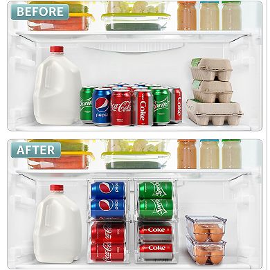 Sorbus 4 Stackable Can Dispenser Holds 12 Cans Each & 2 Egg Holders with Lid holds 14 eggs