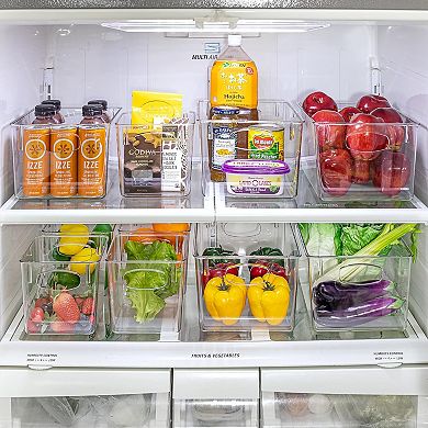 Sorbus 4 Pack Small Clear Storage Bins - for Kitchen, Pantry & Refrigerator