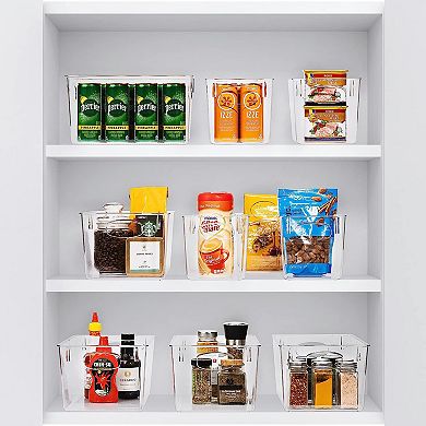 Sorbus 4 Pack Small Clear Storage Bins - for Kitchen, Pantry & Refrigerator