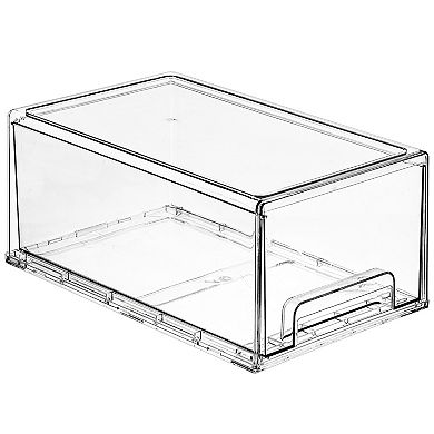 Sorbus 4 Pack Large Clear Stackable Pull Out Organizer Bins - Organization and Storage