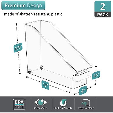 Sorbus 2 Pack Roll Out Bottle Organization Bins