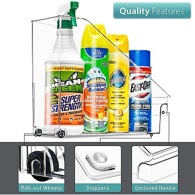 Sorbus 2 Pack Roll Out Bottle Organization Bins