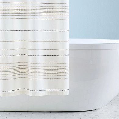 Town & Country Solana Textured Woven Stripe Shower Curtain