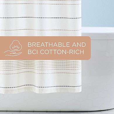 Town & Country Solana Textured Woven Stripe Shower Curtain