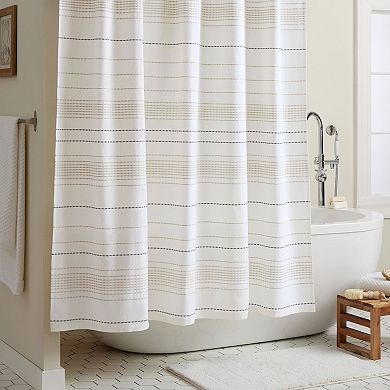 Town & Country Solana Textured Woven Stripe Shower Curtain