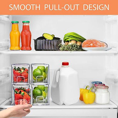 Sorbus 4 Pack Small Clear Stackable Pull-Out Drawers - Organization and Storage