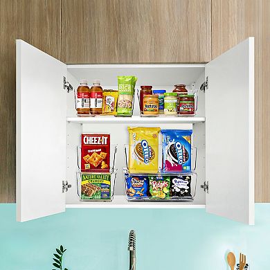 Sorbus 4 Pack Medium Open Front Clear Stackable Bins - Great for Kitchen Organization