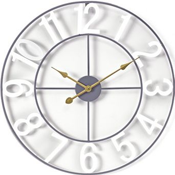 Sorbus 24 inch Large Decorative Numeral Wall Clock (White)