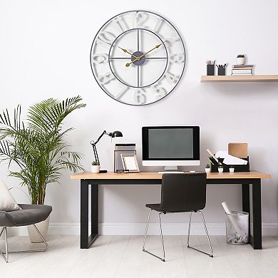 Sorbus 24 inch Large Decorative Numeral Wall Clock (White)