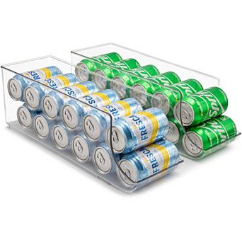 Sorbus 2 Pack 12-Can Clear Organizer Bins - Holds 12 Cans - Maximize Space, Safe & Durable