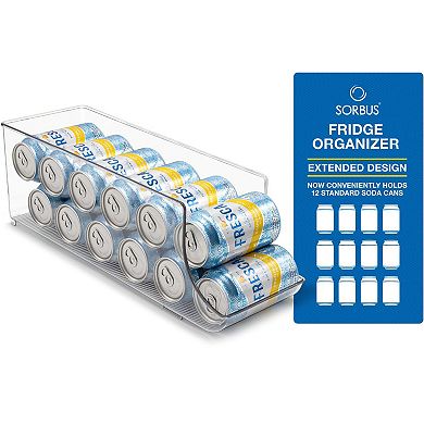 Sorbus 2 Pack 12-Can Clear Organizer Bins - Holds 12 Cans - Maximize Space, Safe & Durable