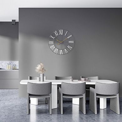 Sorbus Large 16 inch Decorative Round Roman Numeral Wall Clock