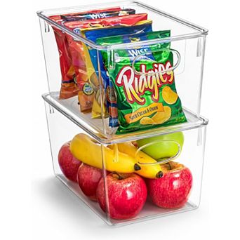 Sorbus Large Plastic Storage Bins with Lids - for Kitchen Organization (2 pack)