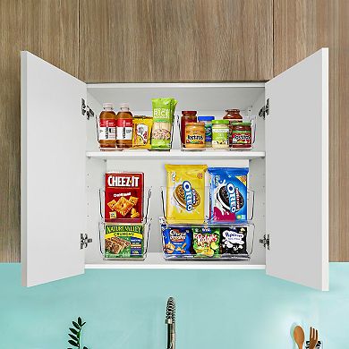 Sorbus 2 Pack Large Open Front Clear Stackable Bins - Great for Kitchen Organization