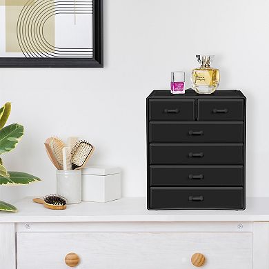 Sorbus Large 6 Drawer Makeup & Jewelry Organizer Case - (4 Large, 2 Small Drawers)
