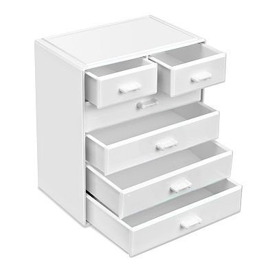 Sorbus Large 6 Drawer Makeup & Jewelry Organizer Case - (4 Large, 2 Small Drawers)